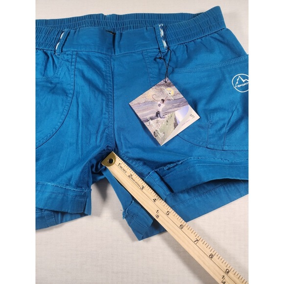 La Sportiva Climbing Shorts Womens Size XL Blue Stretch Organic Cotton Pull On - Picture 2 of 11